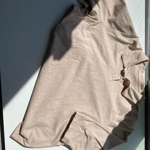 LLBEAN M CRÈME HALF BUTTON 100% COTTON SHITE 3 QUARTER SLEEVE- dark academia